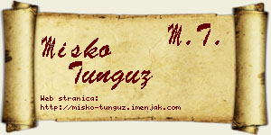 Miško Tunguz vizit kartica